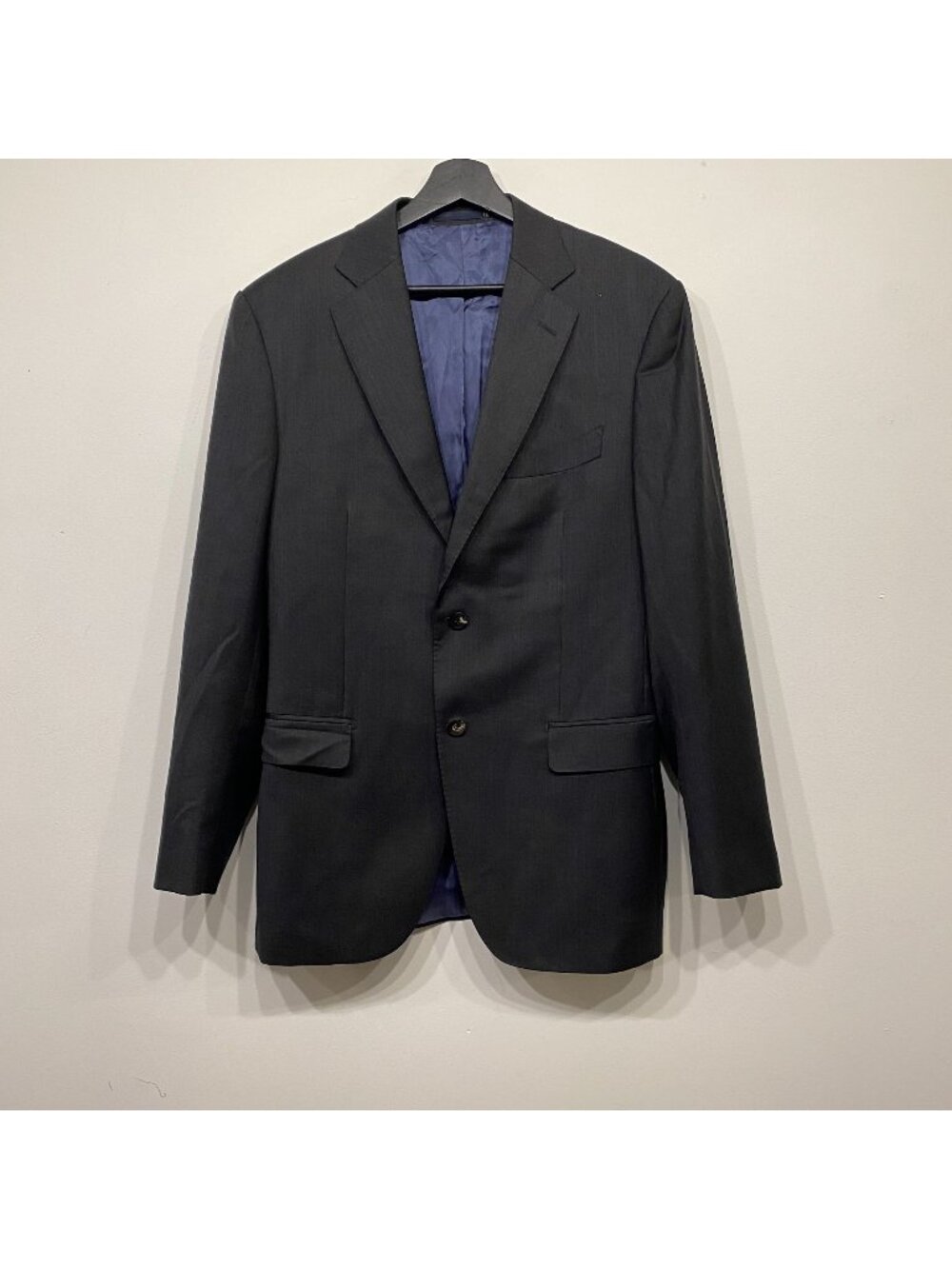 Suitsupply Napoli Black Dark Grey Two Button Suit Jacket Size 40L